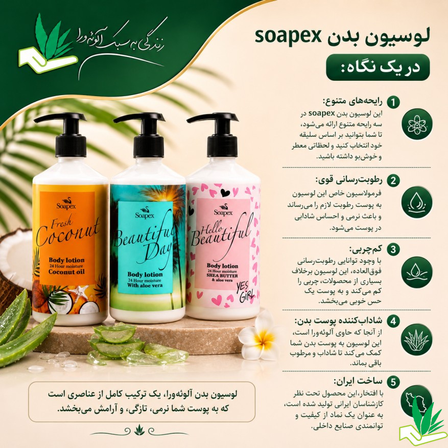 لوسیون بدن soapex- سوپکس آلوورا